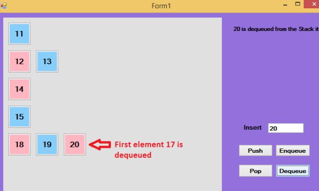 dequeue first element